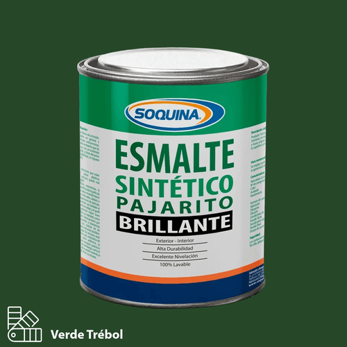 Esmalte Sintético Pajarito Verde Trébol Litro Soquina
