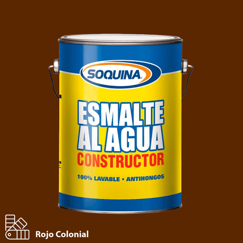 Esmalte al Agua Constructor Rojo Colonial Galón Soquina