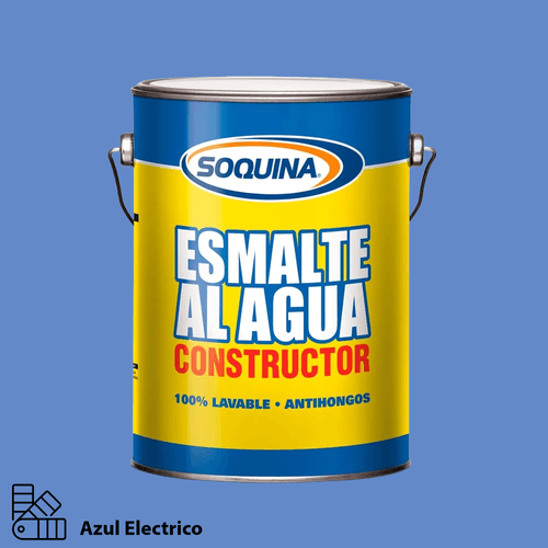 Esmalte al Agua Constructor Azul Eléctrico Galón Soquina