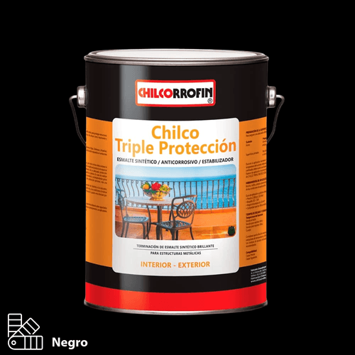 Esmalte Sintético Triple Protección Negro Galón Chilcorrofín
