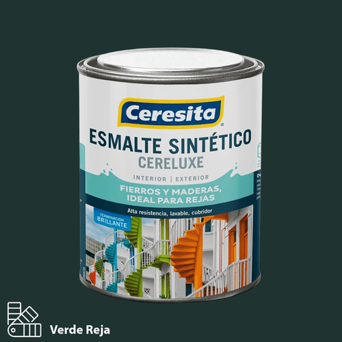 Esmalte Sintetico Cereluxe Verde Reja 1 Litro Ceresita