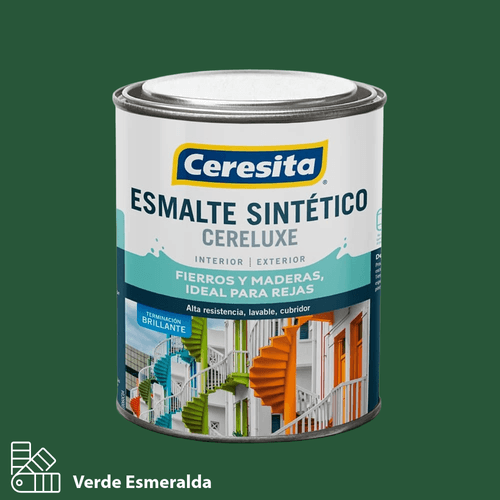 Esmalte Sintetico Cereluxe Verde Esmeralda 1 Litro Ceresita