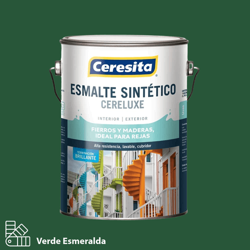 Esmalte Sintetico Cereluxe Verde Esmeralda 1 Galón Ceresita