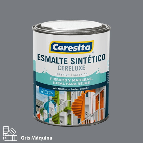 Esmalte Sintético Cereluxe Gris Máquina 1 Litro Ceresita