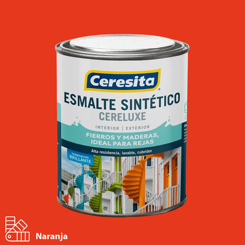 Esmalte Sintético Cereluxe Naranja 1 Litro Ceresita
