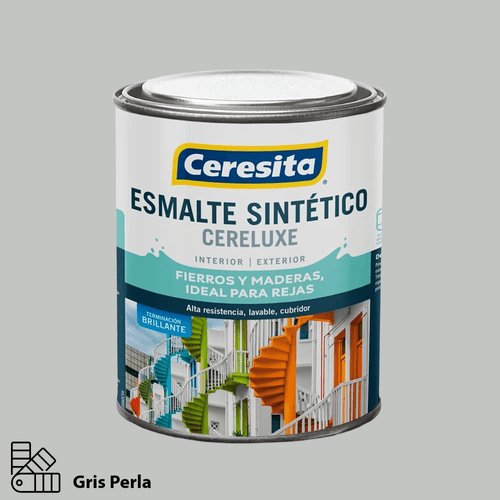 Esmalte Sintético Cereluxe Gris Perla 1 Litro Ceresita