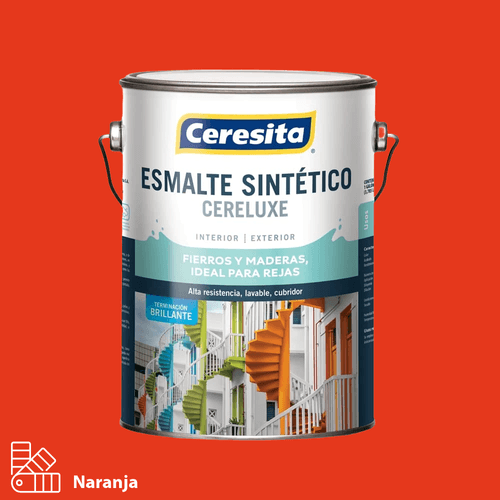 Esmalte Sintético Cereluxe Naranjo 1 Galón Ceresita