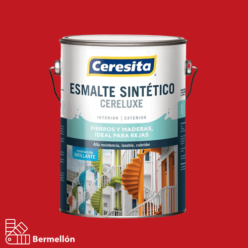 Esmalte Sintético Cereluxe Bermellón 1 Galón Ceresita
