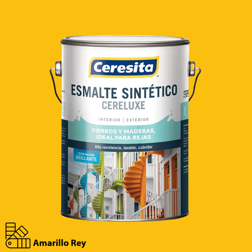 Esmalte Sintético Cereluxe Amarillo Rey 1 Galón Ceresita