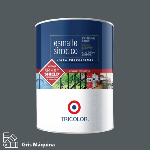 Esmalte Sintético Gris Maquina Litro Tricolor