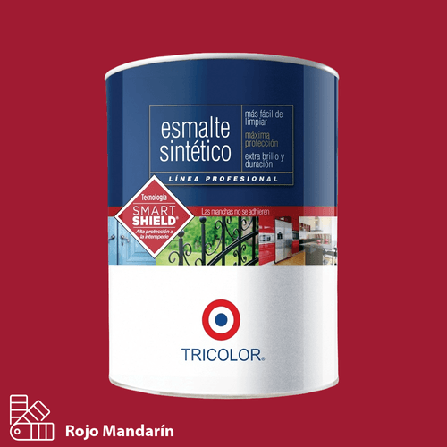 Esmalte Sintético Rojo Mandarín Litro Tricolor