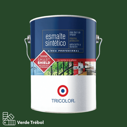 Esmalte Sintético Verde Trébol Galón Tricolor