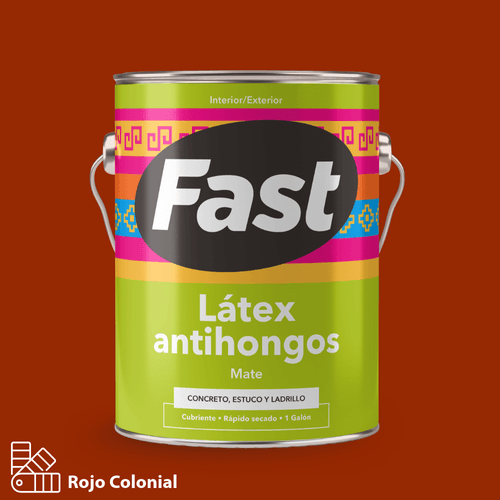 Látex Antihongos Rojo Colonial Galón Fast