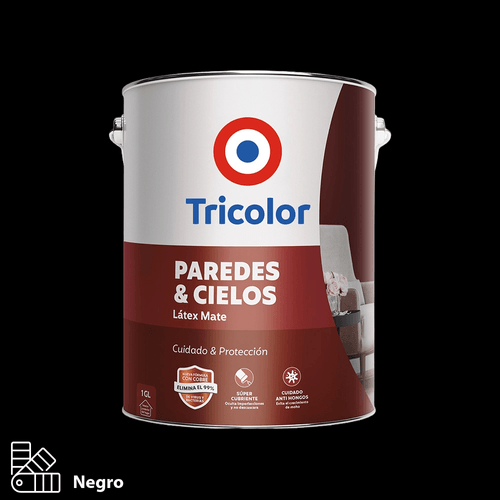 Látex Negro para Paredes y Cielos 1 Galón Tricolor