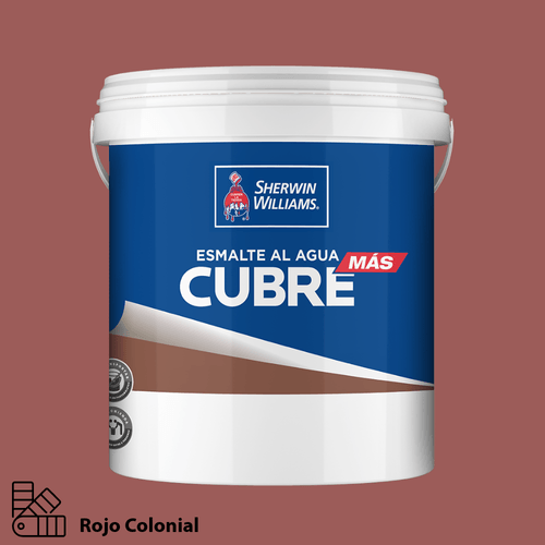 Esmalte al Agua Cubre Más Rojo Colonial Galón Sherwin Williams