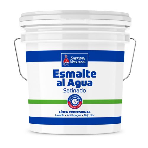 Esmalte al Agua Satinado Línea Profesional Blanco Tíneta Sherwin Williams