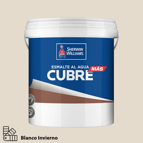Esmalte al Agua Cubre Más Blanco Invierno Galón Sherwin Williams