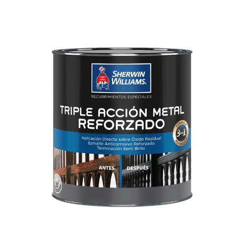 Esmalte Anticorrosivo Triple Acción Metal Reforzado Blanco 1/4 Galón Sherwin Williams