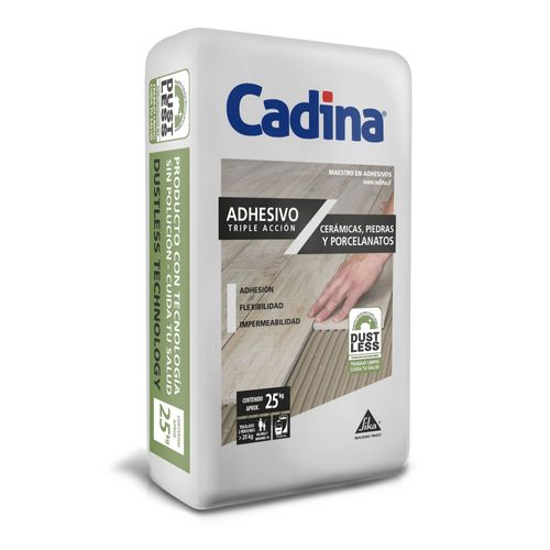 Adhesivo Cerámico en Polvo Triple Acción sin Polución Saco 25 kg Cadina