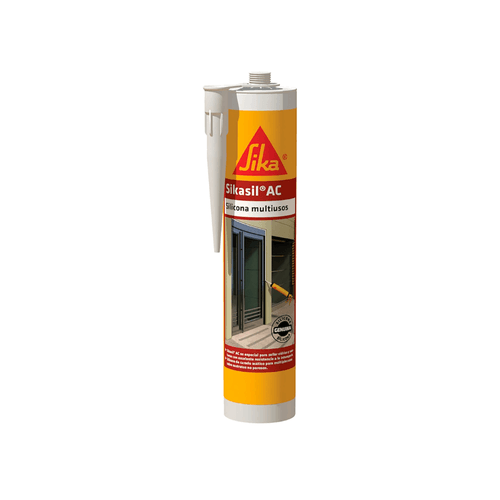 Sellante de Silicona Acética Transparente Sikasil-AC 280 ml Sika