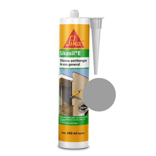 Sellante Silicona Acetica SikaSil-E Gris 280 ml Sika