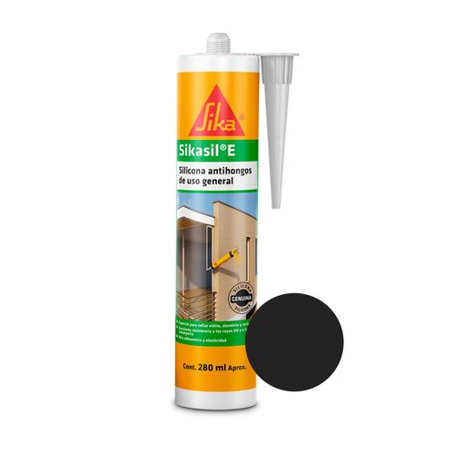 Sellante Silicona Acetica SikaSil-E Negro 280 ml Sika