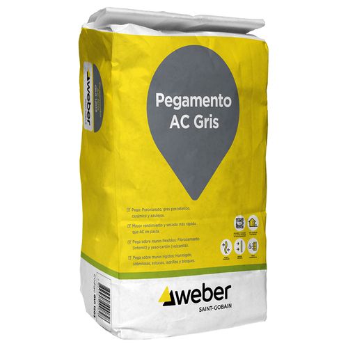 Adhesivo Cerámico AC en Polvo Gris Saco 24,5 Kg Weber