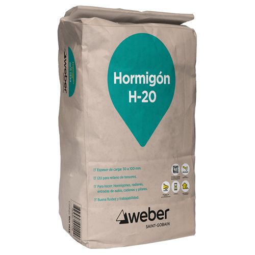 Hormigón Preparado H-20 Saco 25 Kg Weber