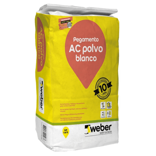Adhesivo Cerámico AC Polvo Blanco Saco 24.5 Kg Weber