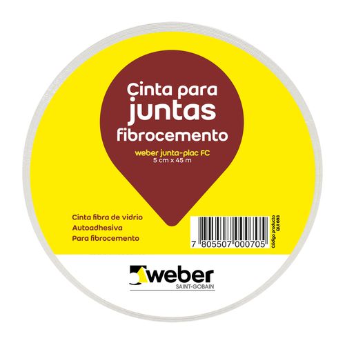Cinta Autoadhesiva Para Juntas de Fibrocemento Rollo 50 mm x 45 m Weber
