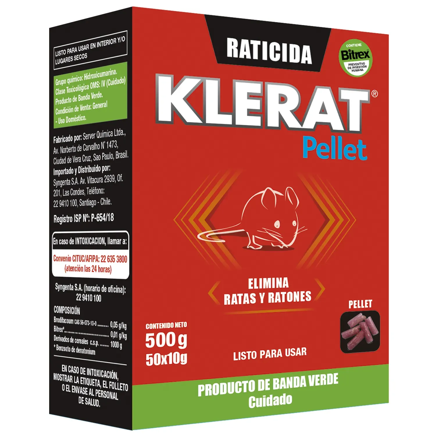 Raticida en Pellet 500 g Klerat - Dimaco