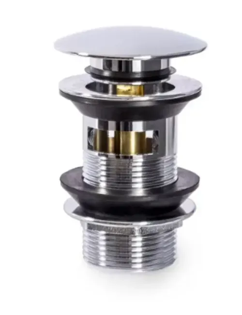 Desagüe Lavatorio 1¼" Cromado Pop Up con Rebalse Sin Cola Stretto