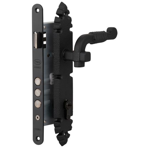 Cerradura Embutida Rústica B40 Manilla Acceso ½ Negro Poli