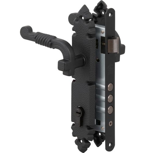 Cerradura Embutida Rústica B40 Manilla Oficina Negro Poli