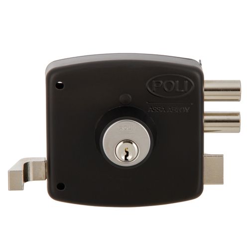 Cerradura Sobreponer Mecánica con Bandera + Caja Reja Poli