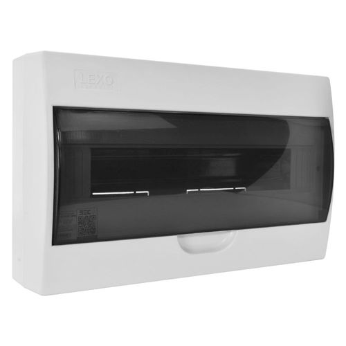 Tablero Sobrepuesto 18 Módulos Tapa Color Humo IP41 Libre de Halógeno Lexo