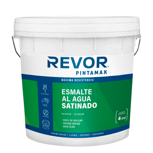 Esmalte Agua Satinado PINTAMAX Base B Tineta Revor