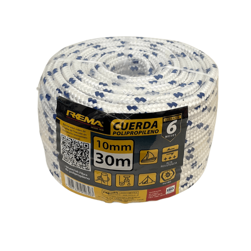 Cuerda de Polipropileno Blanco Azul 10 mm x 30 m Rema