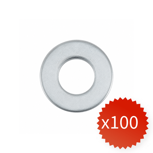 Golilla Plana Corriente Zinc ½″ 100 Unidades