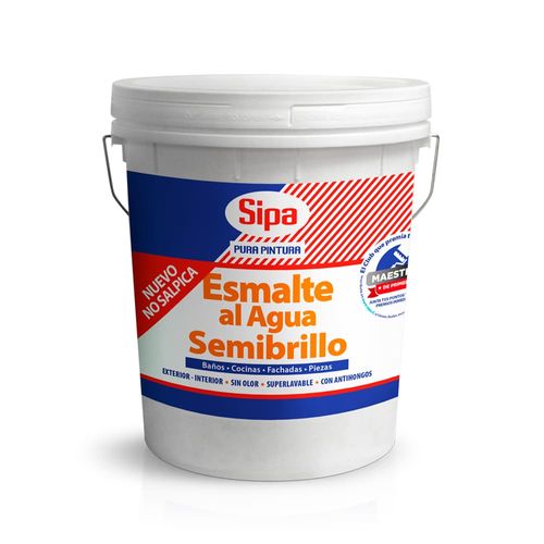 Esmalte al Agua Semibrillo Base U Tineta 4 Galones Sipa
