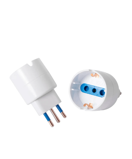 Adaptador Schuko Con Proteccion 2P+T 10A 250V Blanco