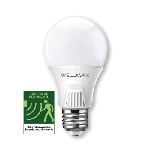 Ampolleta LED 9 W con Sensor de Movimiento Luz Fría Wellmax