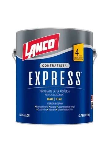 Látex Contratista Express Mate Base Pastel 1 galón Lanco